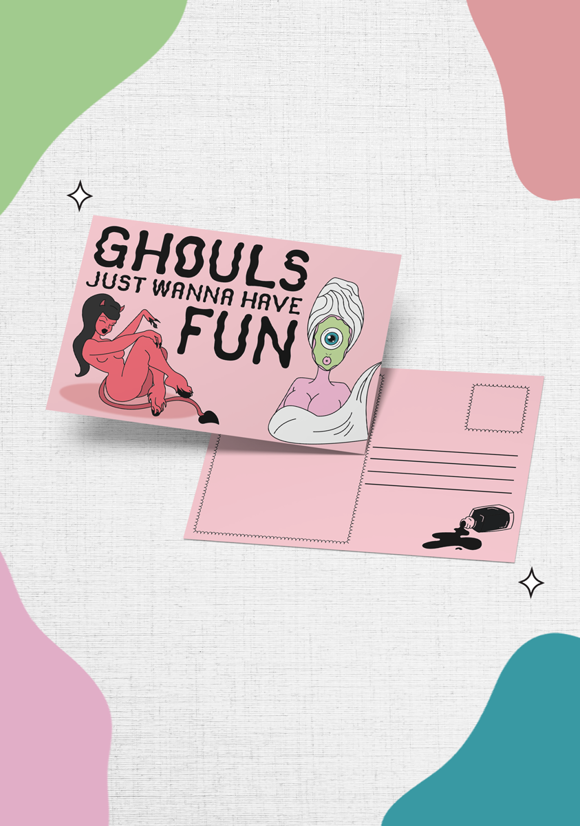 Ghouls Just Wanna Have Fun Postcard