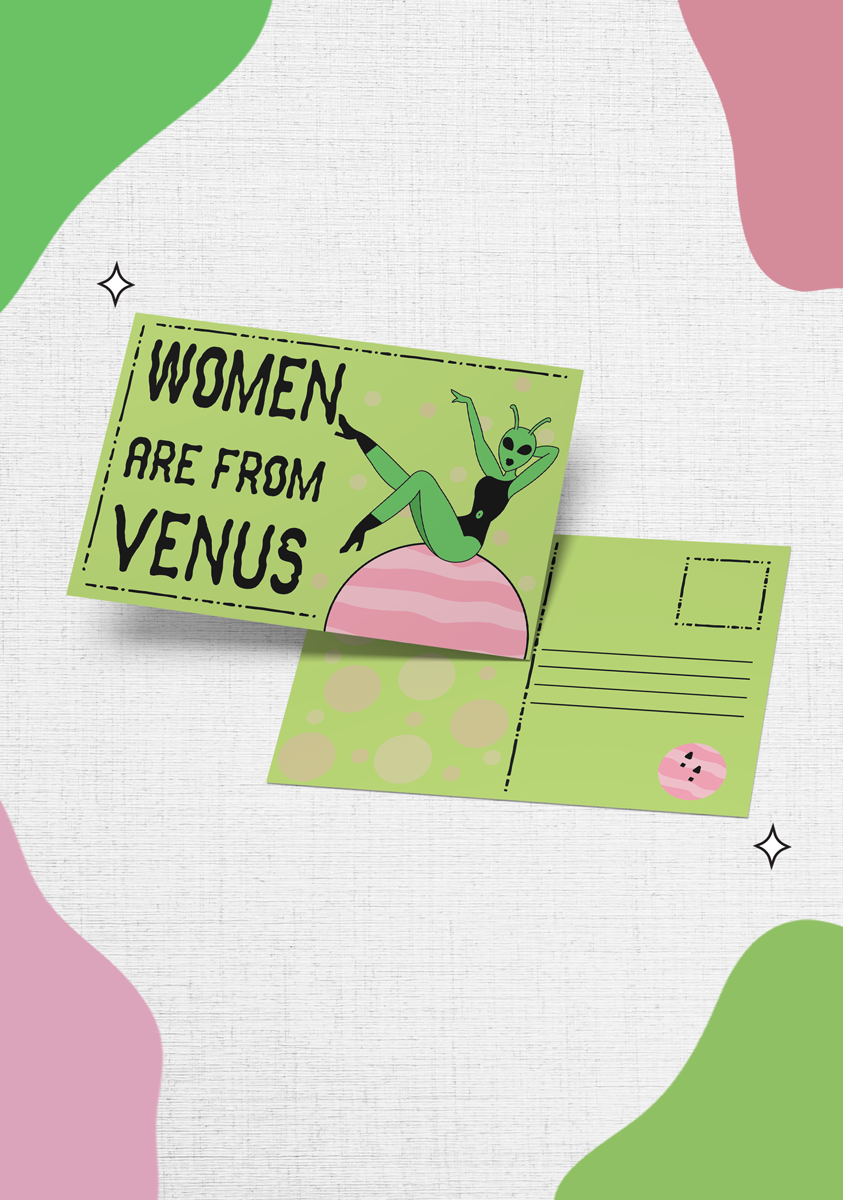 Women are from Venus Postcard