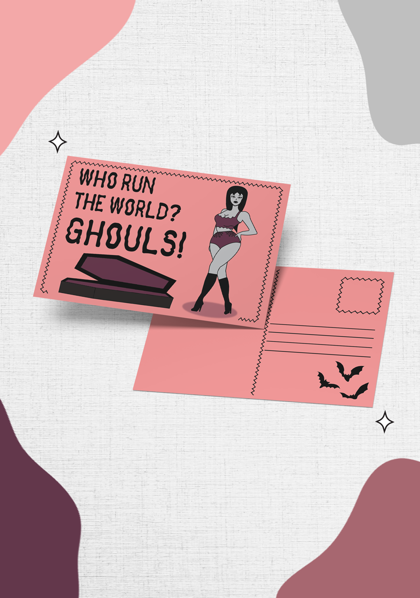 Who Run The World? Ghouls! Postcard